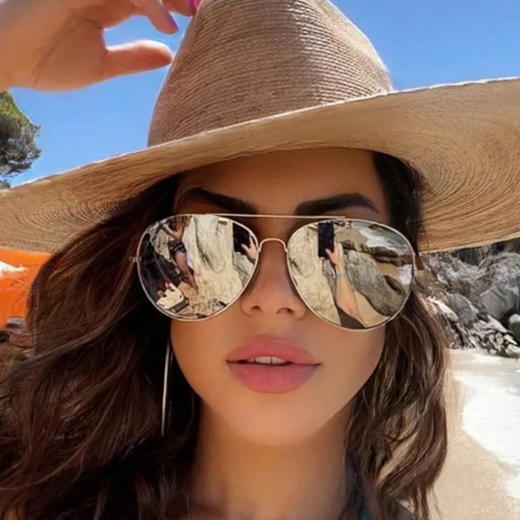 Luxe Mirrored Aviator Outdoor Sunnies Sunglasses - Picture 1 of 8